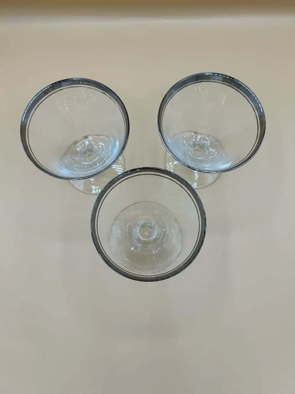Vintage Libbey Saturn Platinum Trim Cocktail/Aperitif Glasses